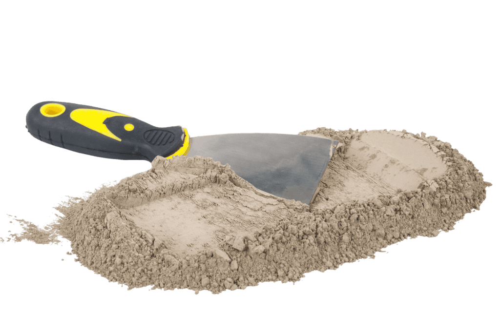 Pool construction trowel for smooth concrete finishing in pool projects.