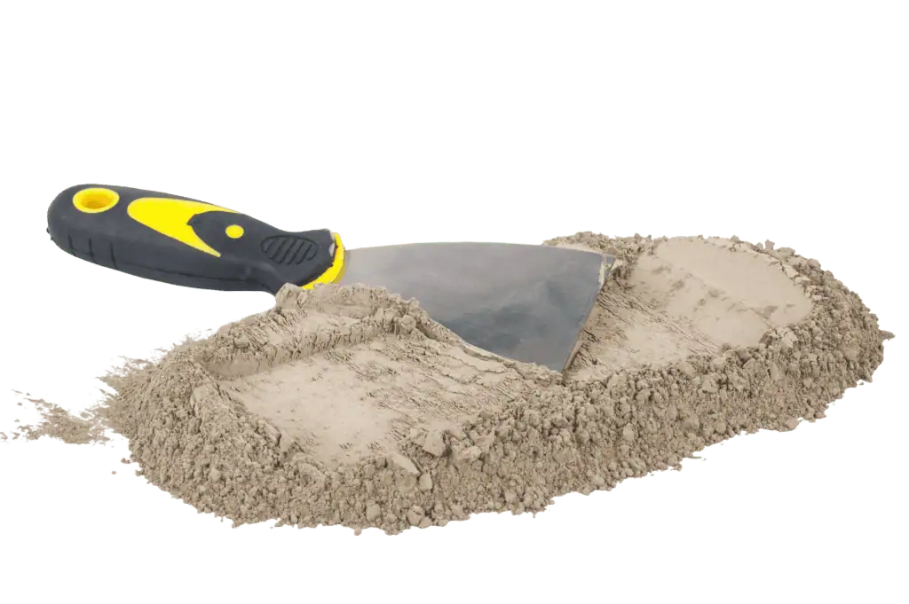 Pool construction trowel for smooth concrete finishing in pool projects.